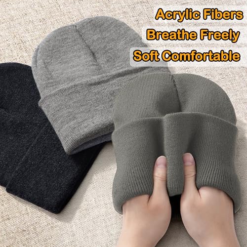 Beanies Hats for Men Women Winter Hat 4-Pack / 3-Pack - color: 3-pack Dark Gray/Medium Gray/Sample Gray