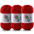 3 Skeins Soft Fluffy Velvet Yarn, Chenille Chunky Yarn for Hand Knitting and Crocheting DIY Craft, Amigurumi Crochet Yarn（3×196.8yds, 3×3.5oz） (Big Red) - color: Big Red