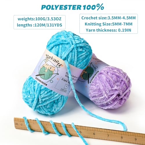 3 Pack Fuzzy Chenille Yarn for Crocheting,Velvet Baby Blanket Yarn for Crocheting,Soft Plush Yarns for Hand Knitting,(300 g/393yds) Fluffy Amigurumi Crochet Yarns (3 Khaki) - color: 3 Khak