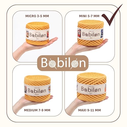Bobilon 5-7 mm T-Shirt Yarn - Cotton for Bags & Baskets - Canyon | 100% cotton t shirt yarn for crochet, knitting & macrame; great for handbags & baskets; new fabric, not recycled; 109 yds - color: Canyon