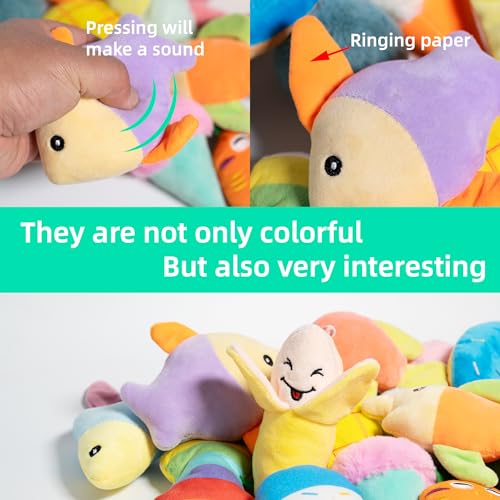 19 Pack Dog Toys for Small Dogs, Squeaky Dog Toy Bulk For Puppy Teething | Assorted Fruits Veggies Stuffed Dog Toys Bundle,Squeaky & Crinkle Sounds, for Small Medium Breeds to Engaged - color: Puppy Toys（19pack）