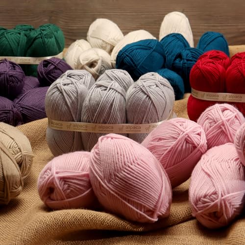 100% Superwash Wool Yarn 6 Skeins 300g DK Weight Knitting Crochet A. Rose | Sourced from Peru for breathable warmth and 654yd total length per 300g pack ideal for soft baby garments hats and sweaters - color: Antique Rose