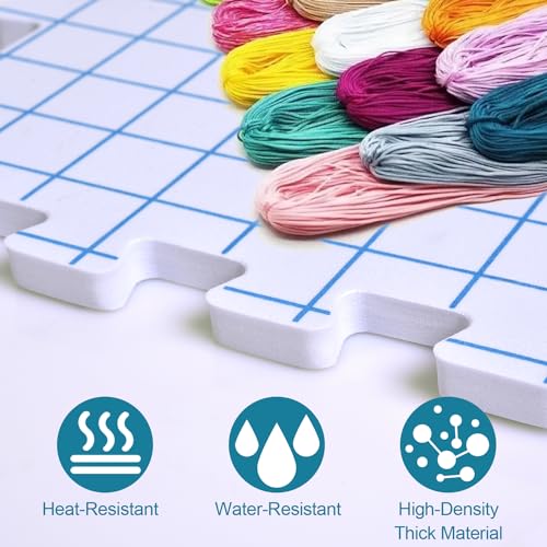 Interlocking Blocking Mats - 4-Pack Blocking Mats for Knitting and Crochet Projects, 12'' W x 12'' L Knitting Blocking Mats with 50 T-Pins