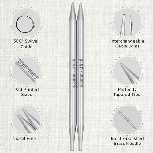 KnitPro Nova Regal Interchangeable Needle Set 5" (13cm) |11 US Sizes (2.5 to 11) - size: Regal