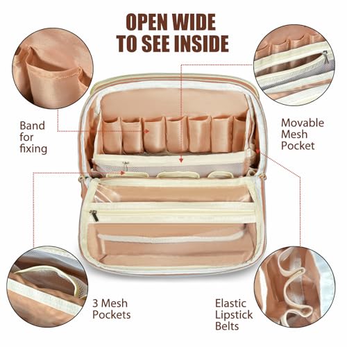 JOYYTUU Empty Crochet Hook Case - Stand Up Large Organizer Hook Holder for Knitting Supplies, Needles, Accessories (Case Only) Brown