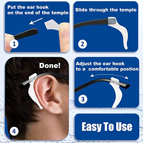 SMARTTOP Eyeglass Ear Grips -20 Pairs eye glasses ear grippers Anti-slip Holder, Silicone Ear Hook, eyeglasses ear grip Sleeve Retainer for Sports Glasses, Sunglasses Reading Glasses - color: Us-s-22a-clear