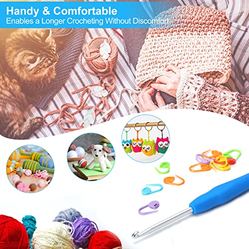Vodiye Professional Extra Long 4mm Crochet Hooks, Ergonomic Handle Set for Beginners and Experienced Lovers - size: 1pc - 4mm