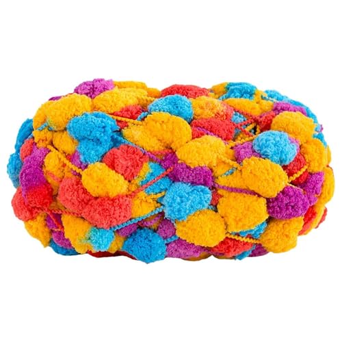 Jelly Bean Pom Bomb Yarn - 150g/Skein Super Bulky Polyester- 4 Balls Pomp-A-Doodle Yarn for Crochet Knitting Handcraft Mat Pet Nest 600g (4, Vibrant) - color: Vibrant