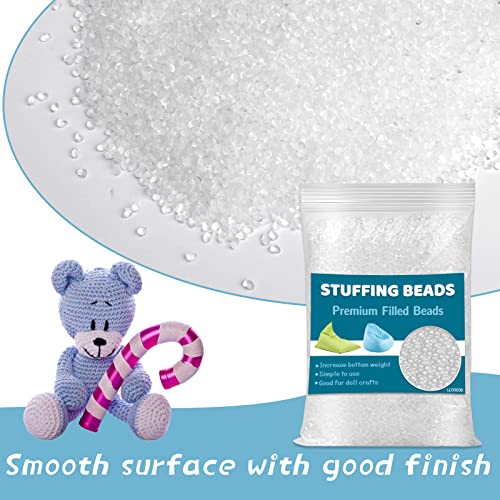 Jmuiiu100g/3.52oz Poly Pellets, Weighted Beads Stuffing for Stuffed Animals | Premium Poly Pellets for Stuffed Animals, Plush Dolls, Handmade DIY Craft Supplies - size: 100g