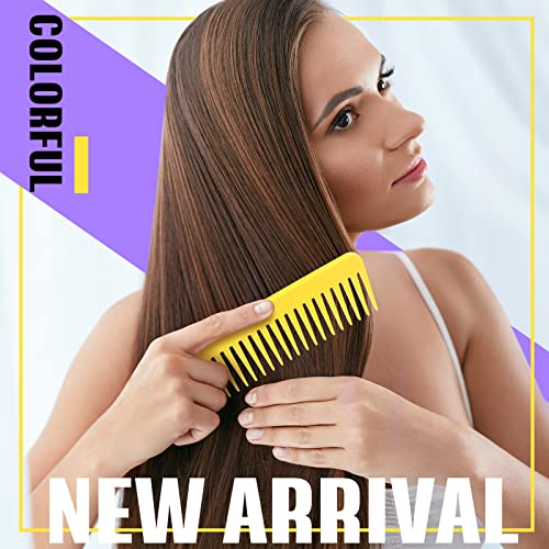 Vesici 100 Pcs Wide Tooth Comb Bulk 6.1" Large Tooth Hair Brush Set | 7 Colors, for Wet Hair, Portable Pocket Detangling, Travel Hotel Salon Use, Homeless Shelter Nursing Home Charity Church