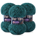Faux Fur Yarn Soft Fluffy for Crocheting - 3 Skeins(Each 3.5oz/100g, 71yd/65m) - Chunky & Fluffy Yarn for Crochet Amigurumi, Blankets, Hand Knitting, Scarves &Crafts (3, Dark Green) - color: Dark Green
