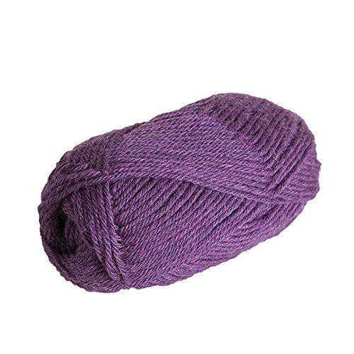 Knit Picks Wool of the Andes Purple 100% Wool Yarn Pack for Knitting | 10 skeins (500g total) of soft worsted weight crocheting yarn in Amethyst Heather color, good for felting. - color: Amethyst Heather