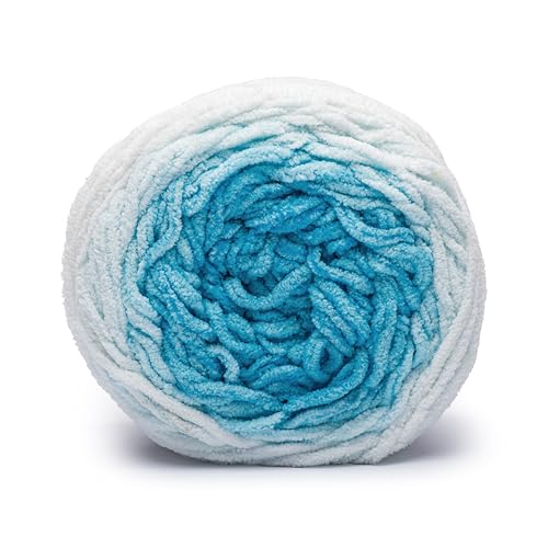Bernat Blanket Perfect Phasing Soft Crochet Yarn, Electric Blue 2-Pack | #6 Super Bulky Yarn, 100% Polyester, Soft Crochet Yarn for Blankets, Knitting & DIY Crafts, 220yds, 300g/10.56oz per skein - color: Electric Blue, style: Blanket Perfect Phasing