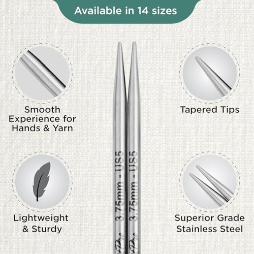 KnitPro Stelo Lace Interchangeable Tips 4" (10cm) | US Size 5 (3.75mm) - size: US Size 5 (3.75mm)