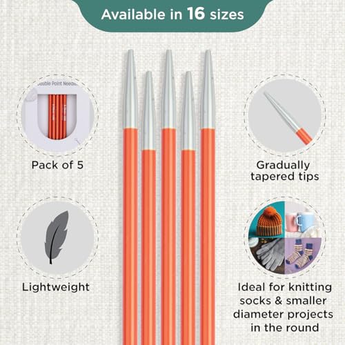 KnitPro Zing Double Pointed Needles 6" (15cm) | US Size 2 (2.75mm) - size: US 2 (2.75mm)