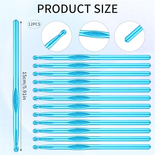 7mm Crochet Hook 12 PCS Large Crochet Hooks Aluminum Bulk Knitting Needle for DIY Craft Yarn Weave Beginners Women Adults - color: 7mm