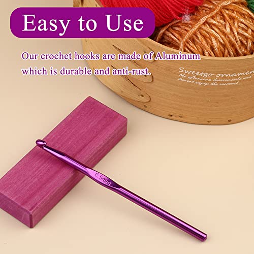 Iuuidu 6.5mm Aluminum Crochet Hook, Crochet Needles for Arthritic Hands | Smooth Knitting Needles for Yarn Craft, Great Handmade DIY Present for Friends, Random Color - color: Aluminum Crochet Hook, size: 6.5mm