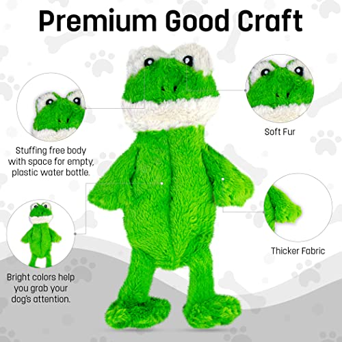 FGA MARKETPLACE Frog-Pink Rabbit Flat NO Stuffing NO Squeak Plush Dog Toy, Funny Style Will Entertain Your Pet for Hours, Recommended for Small and Medium Dog 21 INCH Long - color: FROG-PINK RABBIT