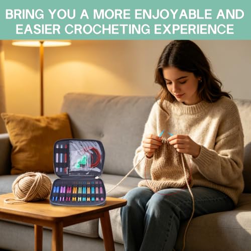 WAZAIGUR Aluminum Smooth Interchangeable Circular Knitting Needles Set | Work for Various Knitting Projects, Green Case, 4inch/10cm Needle, Sizes 3mm- 10mm, US Size 2.5- 15, 13 Pairs, 4 Cables - color: Multicolor