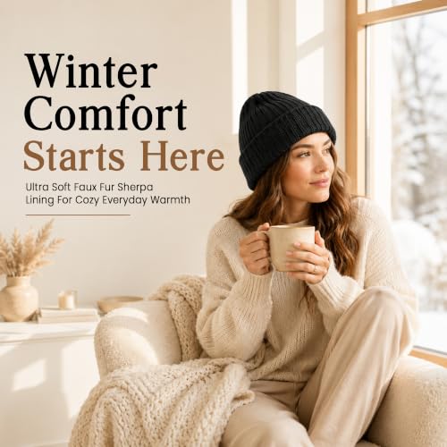 Yacht & Smith Wholesale Beanie and Glove Winter Bulk Kit, Kids Adults Bulk Sets, Homeless Donation Shelters - color: 12 Pack Adults (Black Faux Fur Sherpa)