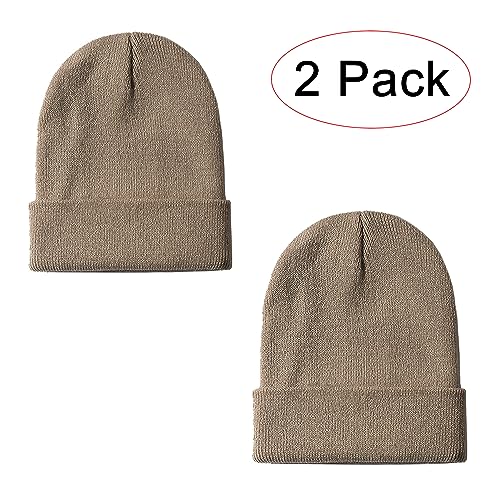 NPJY Unisex Beanie for Men and Women Knit Hat Winter Beanies | Warm-Keep & All-Size, Comfortable & Durable, Soft for Winter Weather - color: Khaki