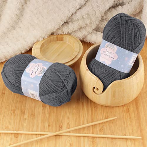 JubileeYarn Snow Blossom Yarn - DK Superwash Wool - Charcoal - 4 Skeins - color: 03 Charcoal, size: 4 Skeins