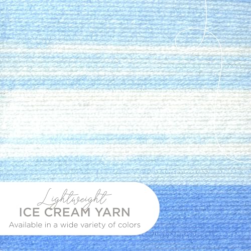 (1 Skein) Lion Brand Yarn Ice Cream Baby Yarn, Blueberry | DK Weight 100% Acrylic Knit & Crochet Fiber for Machine Washable Baby Blankets, Variegated Sweaters, Colorful Hats - color: Blueberry, size: 1 Pack
