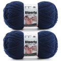 Skinny Chenille Yarn for Crocheting, #2 Blue Soft Baby Blanket Fluffy Yarn | 2 Pack of 314 Yds, 3.5 Oz Sport Fingering Weight Fine Yarn, Plush Thin Velvet Yarn for knitting Blankets, Amigurumi Yarns - color: Navy Blue