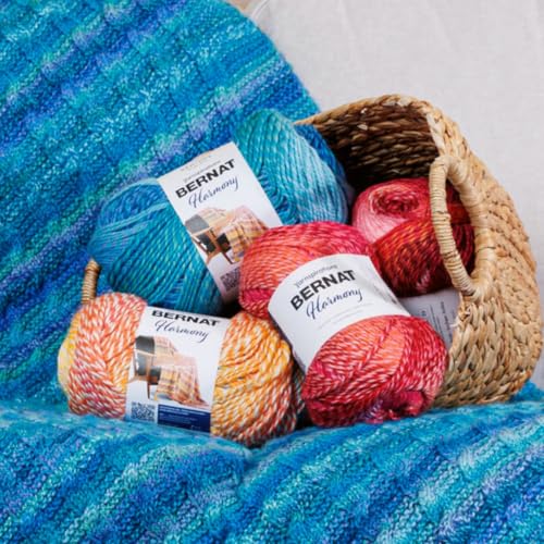 Bernat Harmony Acrylic Yarn for Crocheting, Foggy Notion, 3-Pack | #4 Worsted Yarn, 100% Acrylic, Soft Yarn for Crocheting Blankets, Garments, Knitting & DIY Crafts, 431yds, 250g/9oz per skein - color: Foggy Notion