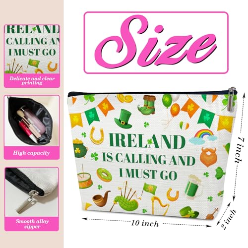 Ireland Gifts Makeup Bag for Women, City Themed Organizer | Ireland is Calling and I Must Go Cosmetic Bag for Traveller Lovers - color: multicolor0204