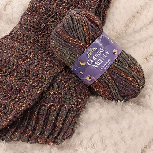 JubileeYarn Chunky Melody Yarn - 100g/Skein Bulky Wool Blend - Rustic Teal - 2 Skeins - color: 37 Rustic Teal, size: 2 Skeins