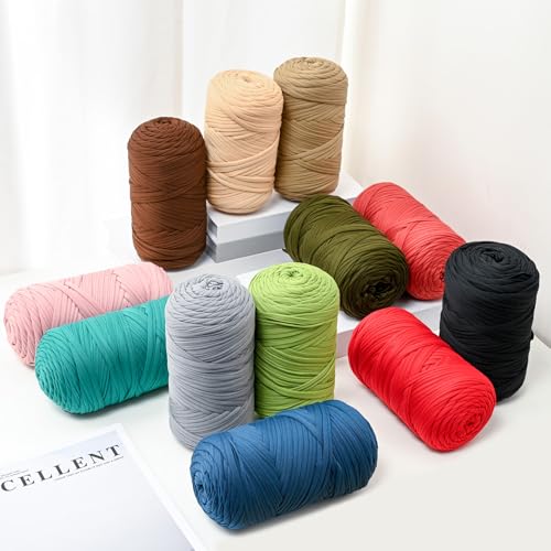 2 Pack Soft Tshirt Crochet Yarn, 800g/228yds High Elastic Hand Knitting Yarns, Thick T Shirt Yarn for Crocheting Bags, Baskets, Cushions, DIY Crafts(Pinkish Purple + Pinkish Purple) - color: Pinkish Purple + Pinkish Purple
