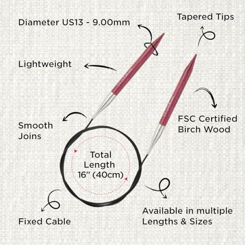 KnitPro Dreamz Fixed Circular Needles 16" (40cm) | US Size 13 (9mm) - size: US 13 (9mm)