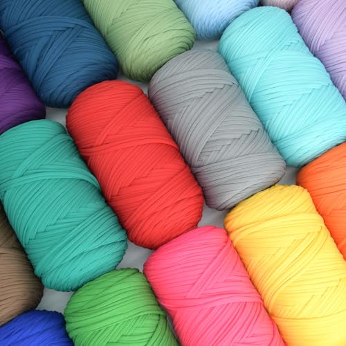 400g Tshirt Yarn for Crochet,Blue T Shirt Soft Elastic Fabric Chunky Thick T-Shirt Crochet Yarn for Crocheting Knitting Beginner Hand Knitting for Bag/DIY Craft/Home Decor-Aqua Blue - color: Aqua Blue, size: 1 PACK