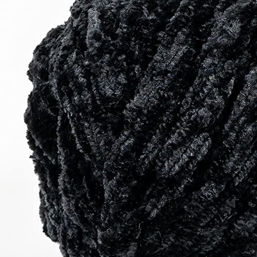 Crafted By Catherine Braided Velvet Yarn - 3 Pack, Black, Gauge 7 Jumbo - size: 17.6 oz/ 3 Pack