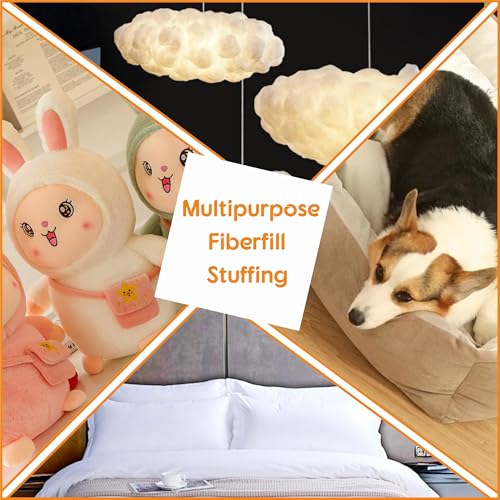 GOMICRAFT Stuffing for Stuffed Animals, Crafts and Crochet, Fiber Fill Pillow Stuffing Ployester. 150g/5.3oz + 300g/10.6oz