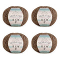 Susan's Family Molandi #8 100Merino Wool Yarn, 4x50g/82yds - Toffee | 100% wool yarn, Bulky weight, skin-soft, comfort, warm, breathable, crochet/knit garment, blanket, shawl, scarf, bag - color: 06#Toffee