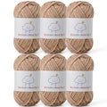 6 Pack of Skinny Chenille Yarn for Crocheting, Amigurumi Yarn&Baby Yarn for Crocheting Soft,10.58oz/656yds Fluffy Fingering Weight Velvet Yarn for DIY Crafts&Baby Blankets.(6 Light Coffee) - color: 6 Light Coffee
