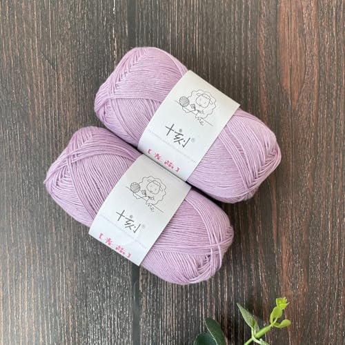 Linen rayon lyocell blend yarn, superfine fingering weight (1), 150g/5.29oz (3 strands, 50g/230yds per strand)- 07 Lavender - color: SM07-Lavender
