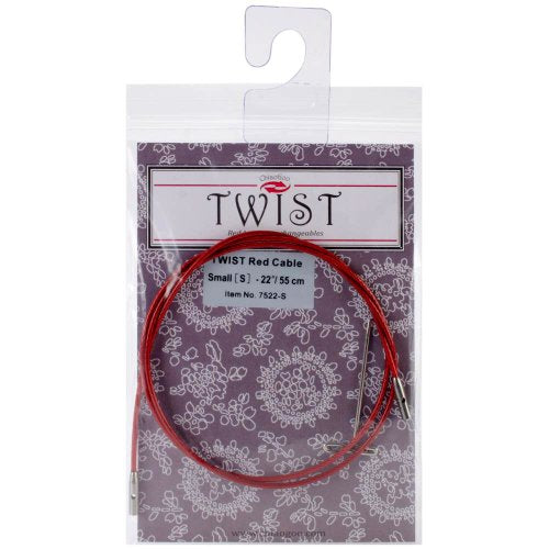 ChiaoGoo Cable 22 inch (55cm) with Key for Twist Red Lace Interchangeable Small Knitting Needle Set 7522-S - size: 22 inch