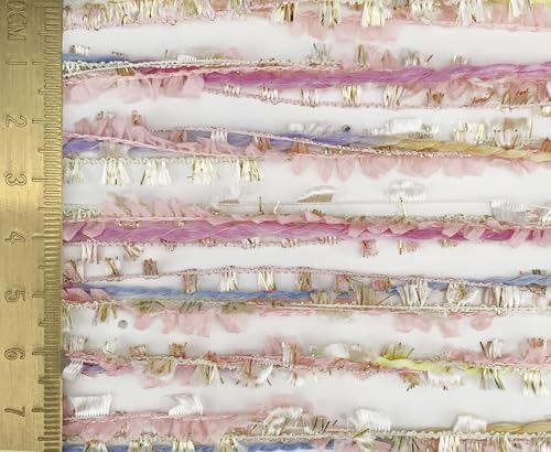 Artisanal Yarn Collection Multifiber Fancy Yarn with Golden Glitter Threads for Knitting Crocheting Crafts DIY, Set of 3 Rolls (Candy Pink) - color: Candy Pink
