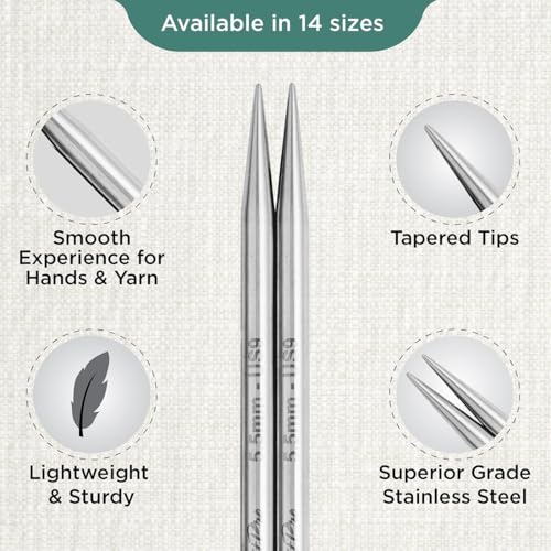 KnitPro Stelo Lace Interchangeable Tips 4" (10cm) | US Size 9 (5.5mm) - size: US Size 9 (5.5mm)