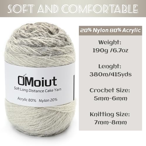 3 Pack Ombre Crochet Yarn Cake - Baby Blanket Yarn for Crocheting Soft - 20% Nylon 80% Acrylic Amigurumi Yarn - 570g/20.1oz Gradient Yarns for Crocheting &Crafts(3 Gray) - color: 3 Gray
