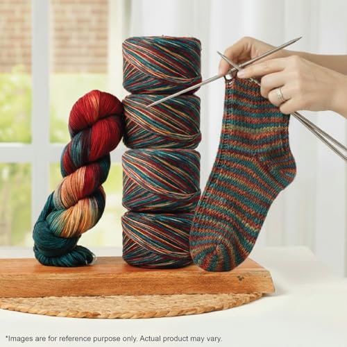 KnitPro Symfonie Fingering Weight Merino Wool Yarn 100g, Old Delhi | 75% Extrafine Merino & 25% Polyamide, 438yds, OEKO-TEX Certified, Superwash, Colorfast, #1 Yarn Skein for Knitting & Crochet - color: Old Delhi
