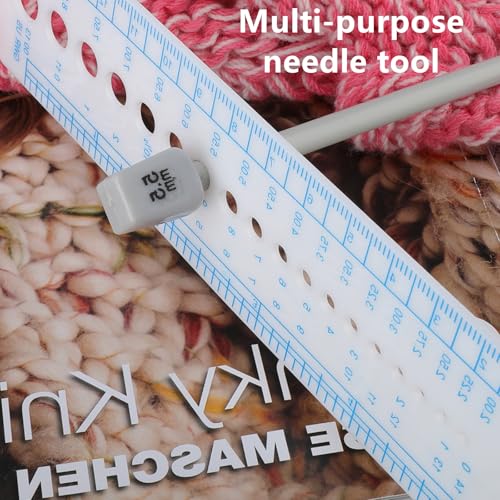 Knitting Needle Gauge Ruler, 2 Pcs, Pink | Plastic, Knitting Needle Sizer, Metric Measuring Tool, For Sewing