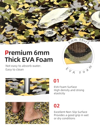 Abahub EVA Foam Boat Flooring Brushed Pattern Marine Decking Sheet | with Self-Adhesive Carpet for Motor boats Kayak Surfboard SUP RV Floor 96''x16''/47'' - color: Camo Green, size: 96''L x 47''W