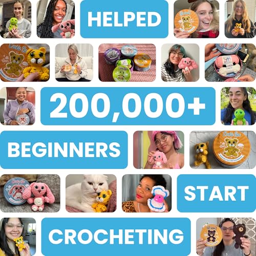 Cookie Box Crochet Kit for Beginners, Leopard Leo | All Materials Included, Step-by-Step Video Tutorials, PDF Patterns, Easy DIY Craft, Amigurumi and Knitting Gift Set - color: Yellow