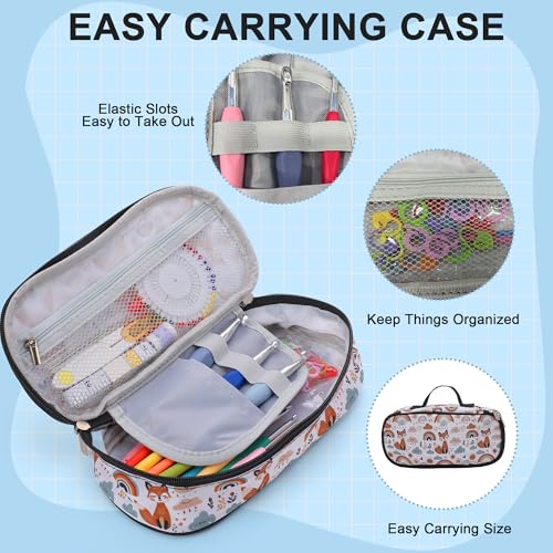 Crochetbox Crochet Hooks Set, 13 Size 2mm(B)-10mm(P) Ergonomic Handles Crochet Hooks with Case for Arthritic Hands, Kintting Needle with Crocheting Tool for Crocheters - size: 13 Size(2~10mm)
