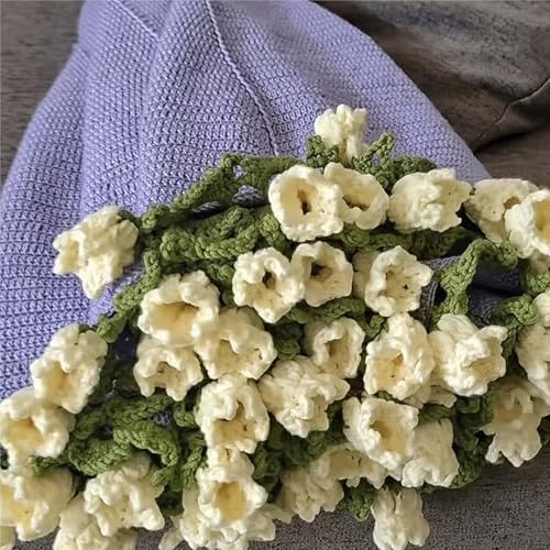 THMINS Beginner Crochet Kit – DIY Floral Blanket with Hook, Pattern & Step-by-Step Video Tutorial, Easy Craft Gift for Women, Christmas/Birthday (LightYellow)