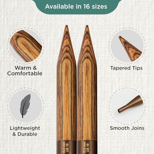 KnitPro Ginger Interchangeable Circular Needles 5" (13cm) | US Size 19 (15mm) - size: US 19 (15mm)